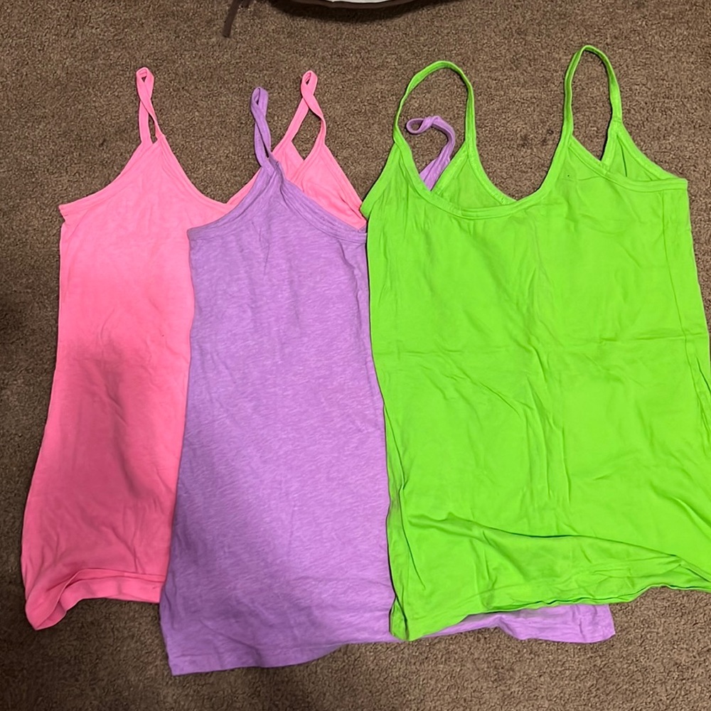 3 Neon tanks - please read details for size and color info